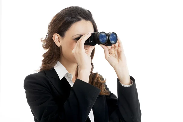 Binocular mulher de negócios — Fotografia de Stock