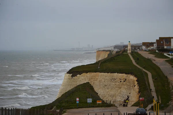 View Peacehaven Brighton Marina Windy Day — Stock Photo, Image