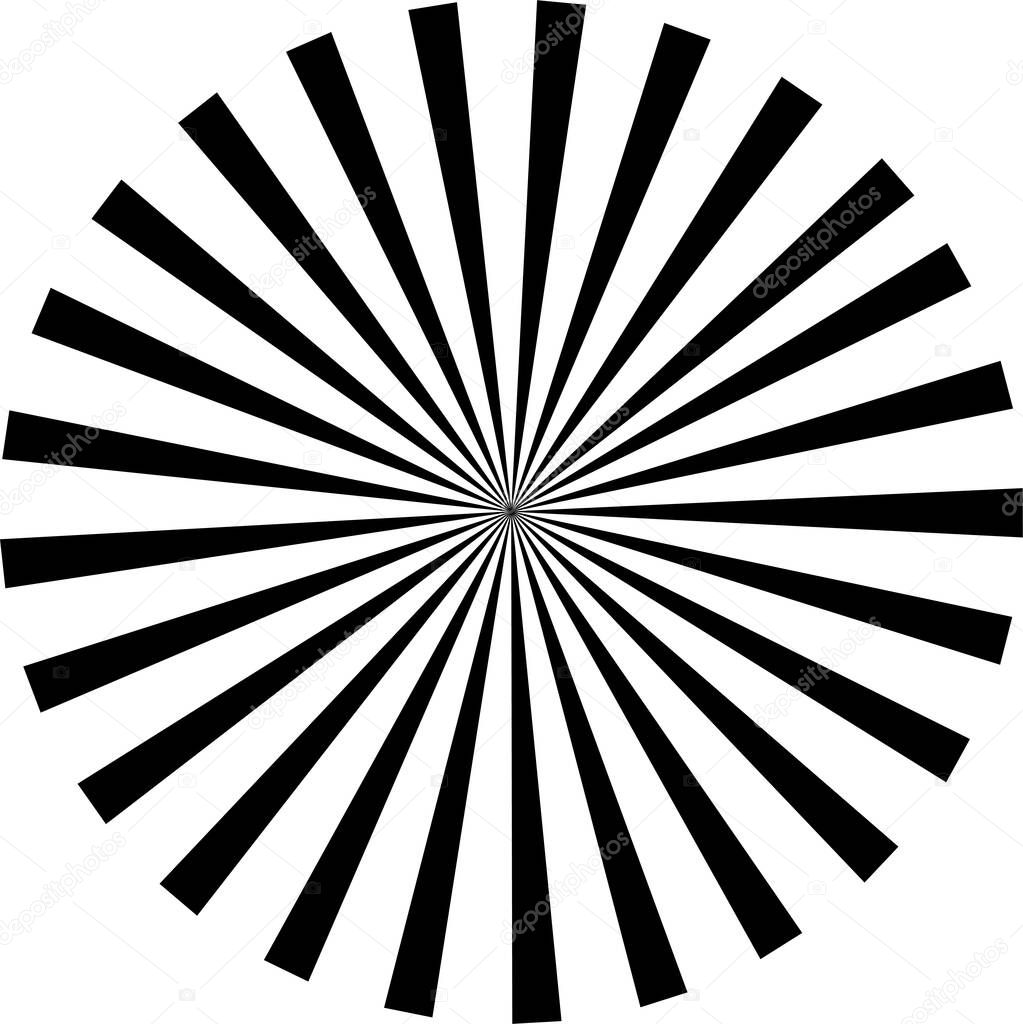 Black and white vortex background in the form of a wheel
