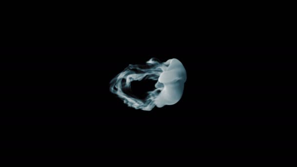 Исчезновение числа ноль в дыму на черном фоне — стоковое видео