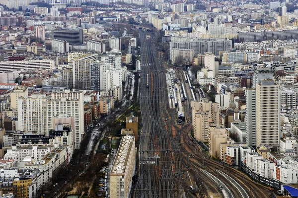 Railroad tracks Paris — Stock Photo, Image