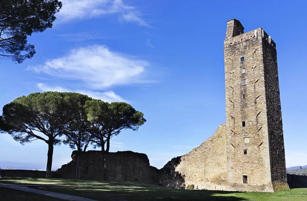 Castiglion Fiorentino Italy November 2021 Cassero Medieval Fortress Surrounding Wall — стоковое фото