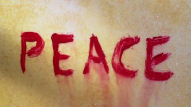 Barış sözcüğü suyla silindi.