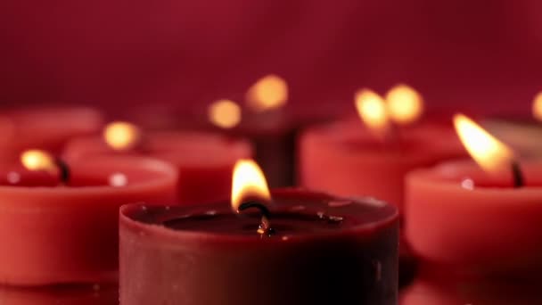 Soplando velas rojas light.mov — Vídeos de Stock