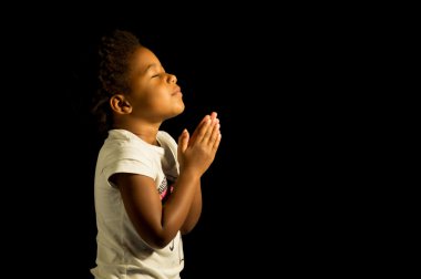 Praying African American Girl clipart