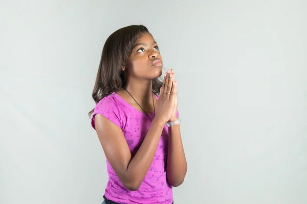 Praying African American Teen — Stock Photo, Image
