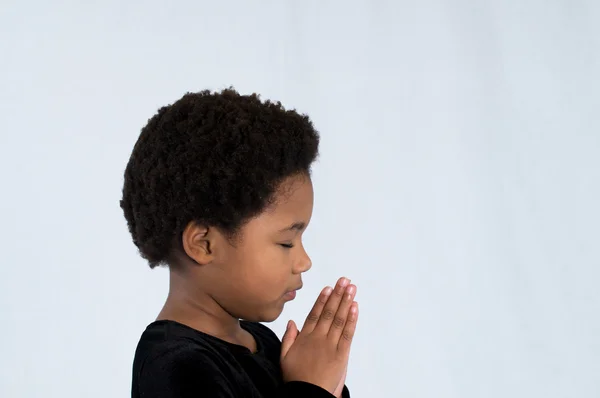 Praying African American Girl — Stock Photo, Image