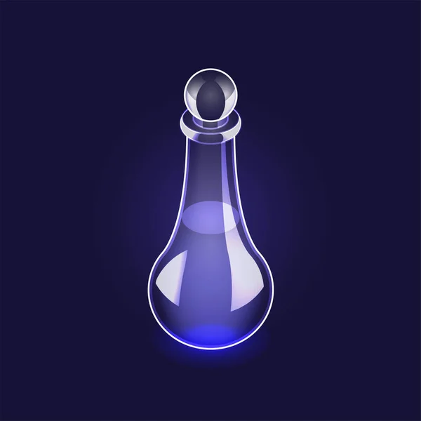Glasflasche Mit Trank Auf Dunklem Hintergrund Isometrisches Symbol Gestaltungselement Für — Stockvektor