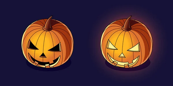 Izometrikus Halloween Tök Sötét Háttérrel Tervezési Elem Halloween Mágikus Vagy Stock Vektor