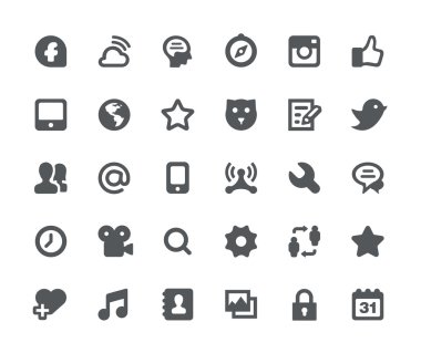 Sosyal Medya Icon set ağ