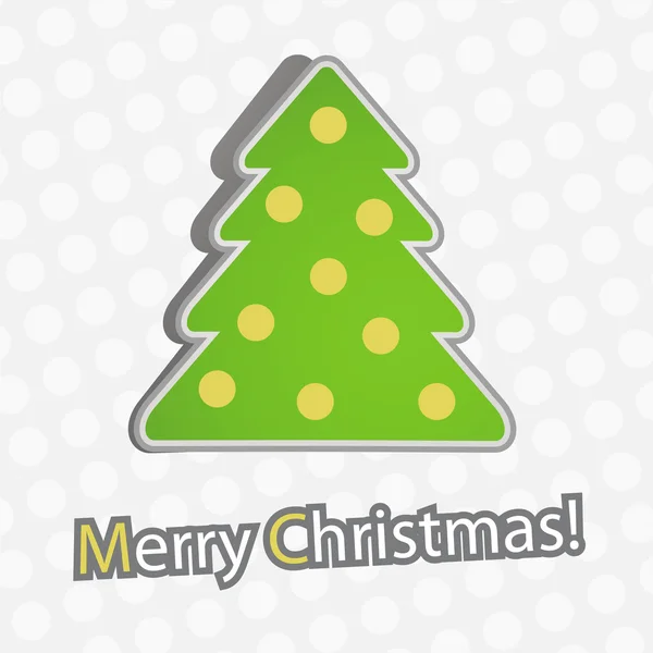 Merry Christmas And Fir Tree — Stock Vector