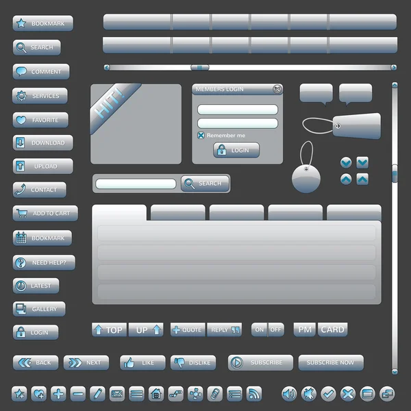 Елементи інтерфейсу веб-сайту (сірий) — стоковий вектор