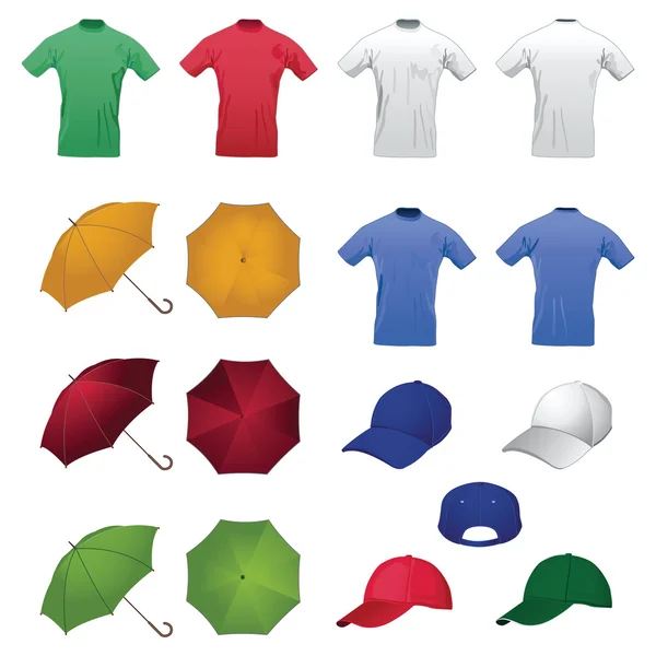Set of blank mock-up promotional gifts. Stock Vector