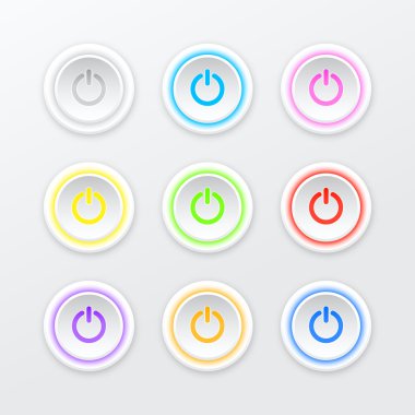 vektör çizim renkli güç düğmesi