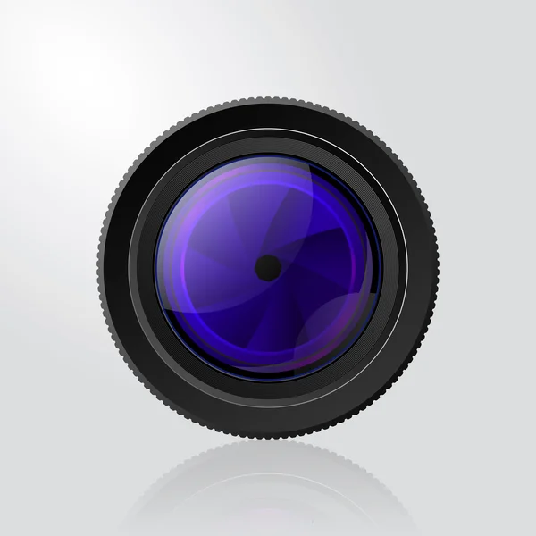 Objectif photo appareil photo avec obturateur . — Image vectorielle
