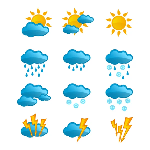Набор векторных значков погоды — стоковый вектор