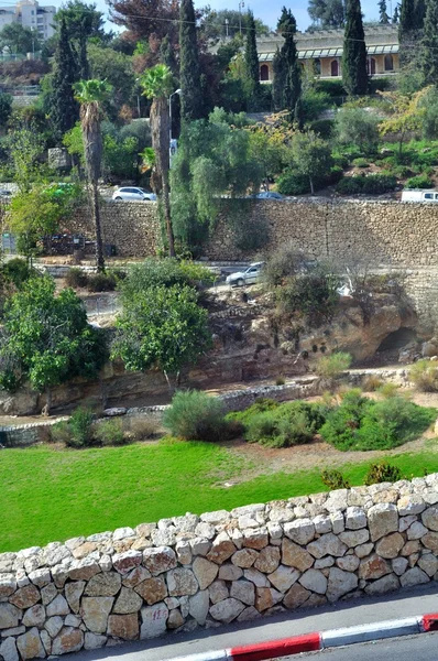 Geenna (Hinnom) Valle vicino alla Città Vecchia di Gerusalemme — Foto Stock