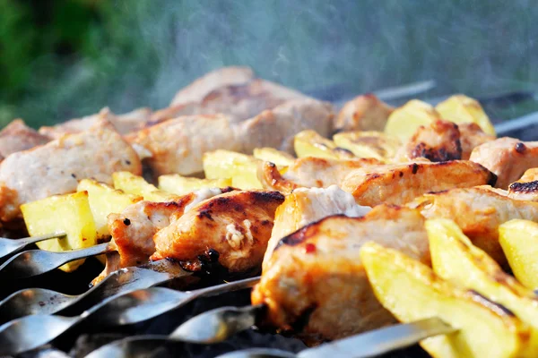 Shashlik - cooking barbecue — Stock Photo, Image