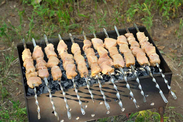 Shashlik - matlagning grill — Stockfoto