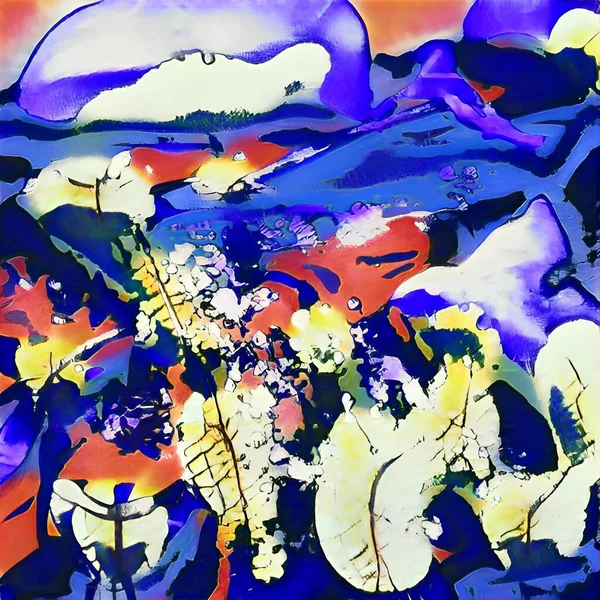 Раскрашенный Абстрактный Фон Абстрактное Искусство Холст Маслом Цветная Текстура — стоковое фото