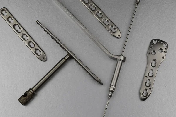 Kemik kırıklarının tedavisi için cerrahi aletler.