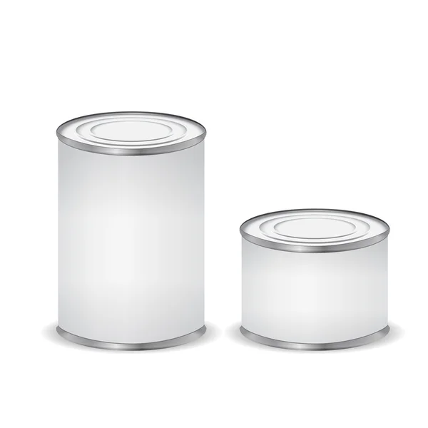 Latas de lata isoladas em branco —  Vetores de Stock