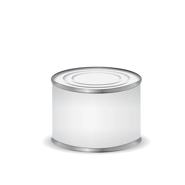 틴 칸 흰색 절연 — 스톡 벡터