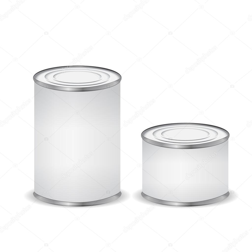 Tin cans isolated on white