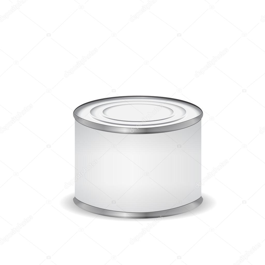 Tin can isolated on white