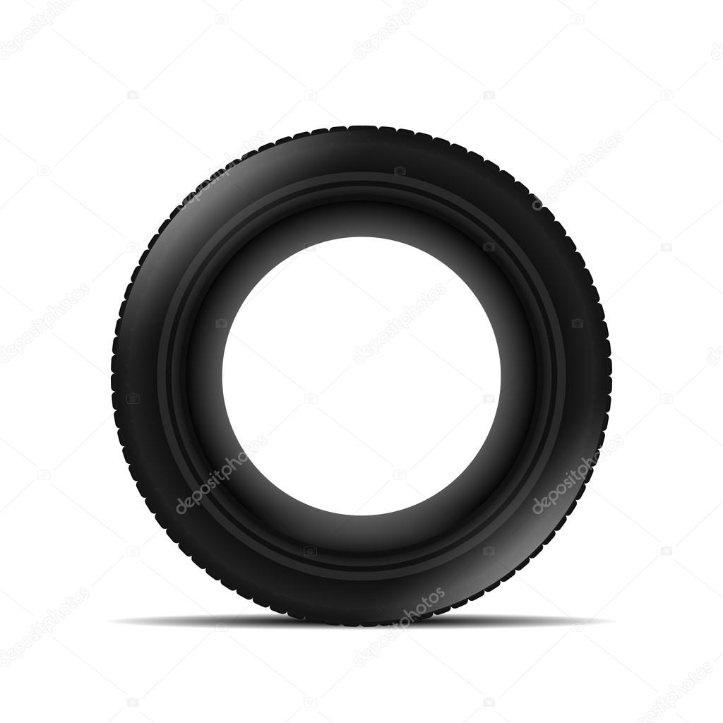 Tyre over white background