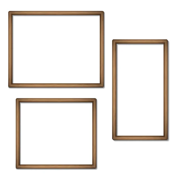 Prázdné rámečky dřevěné — Stockový vektor