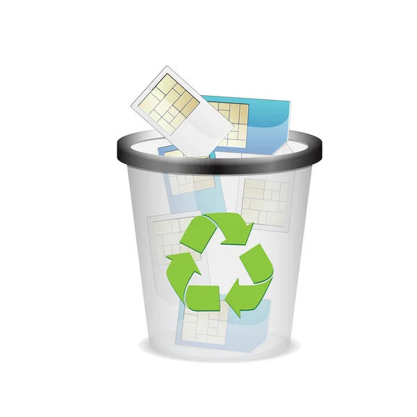 Bin with sim card — Stock Vector