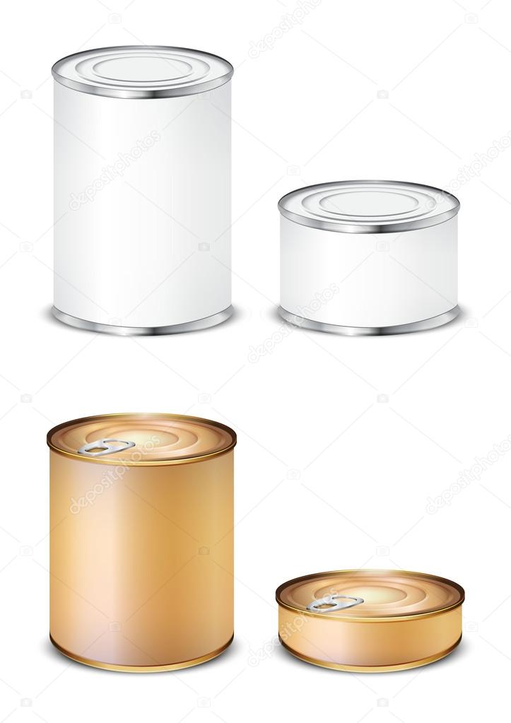 set tin isolated on white