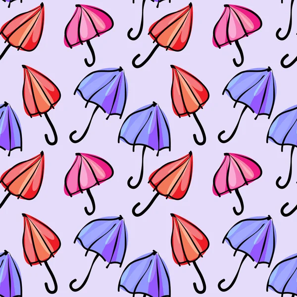 Bezešvé vzor barevné deštníky — Stockový vektor
