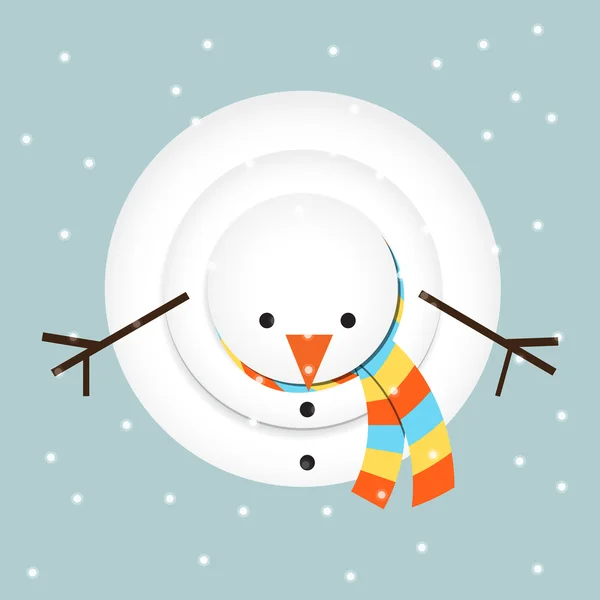 Muñeco de nieve mirando hacia arriba — Vector de stock