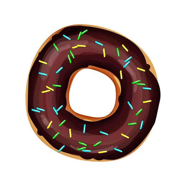 Chocolate sweet donut — Stock Vector