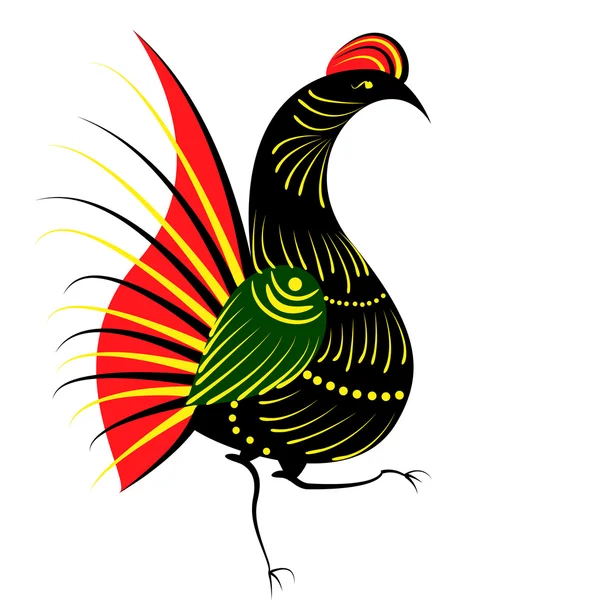 Oiseau dans le style russe — Image vectorielle