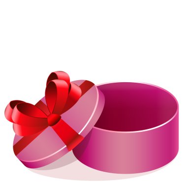 Open geschenk met rode strik