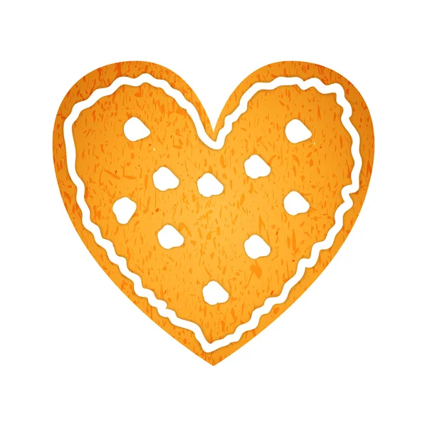 Kalp şekilli zencefilli kurabiye — Stok Vektör