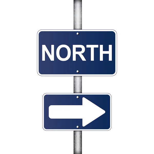 Noord verkeersbord — Stockvector