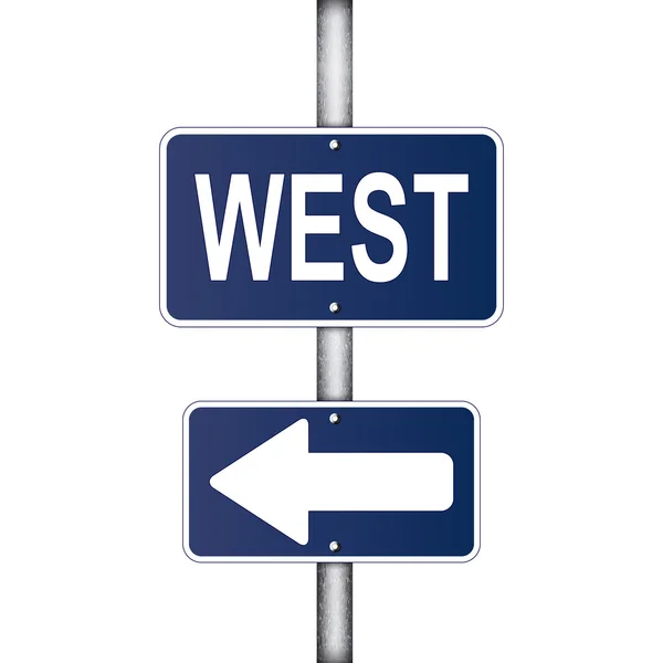 West road sign — Stock Vector