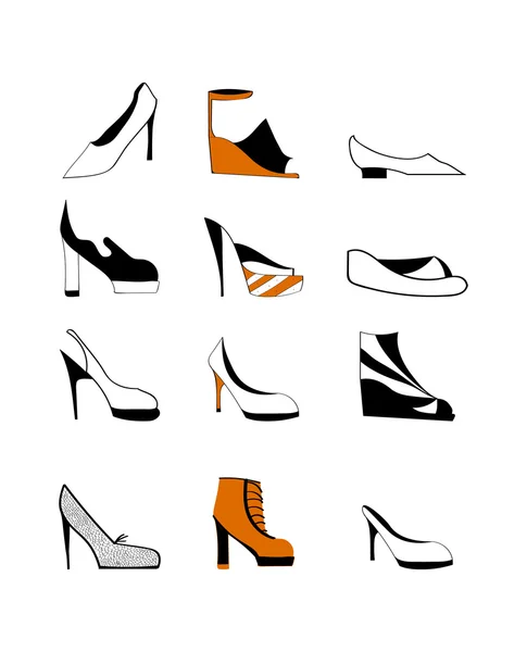 Juego de zapatos — Vector de stock