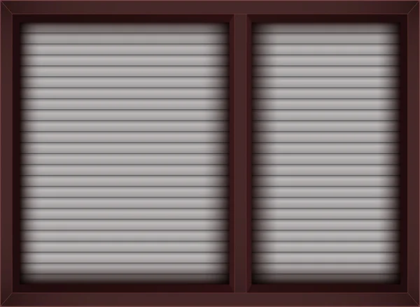 Bruin venster met geopende blinds — Stockvector