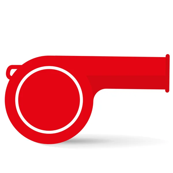 Sifflet rouge sur fond blanc — Image vectorielle