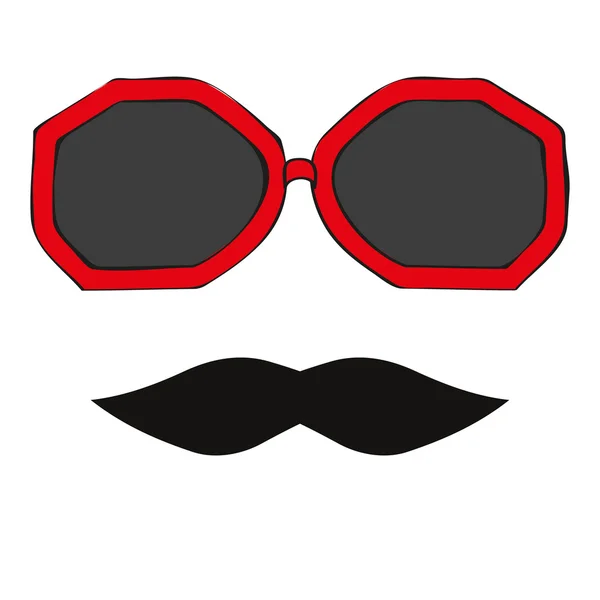 Sømløse briller og overskæg – Stock-vektor