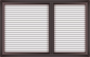 kahverengi pencere açılmış Panjur ile