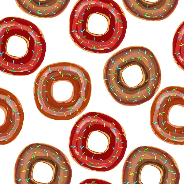 Donut patrón sin costuras — Archivo Imágenes Vectoriales