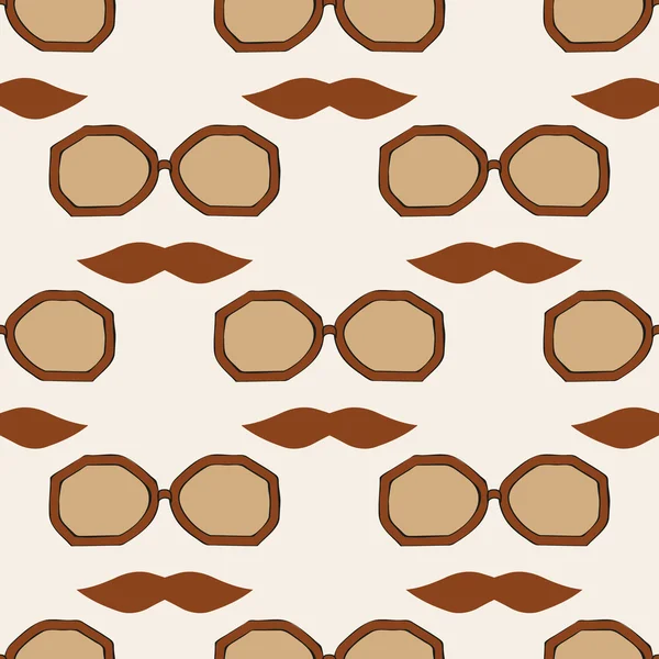 Seamless glasses and mustache pattern — Stock Vector