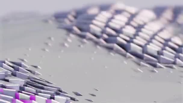 金属多角形が波に動きます 抽象的なループの背景 — ストック動画