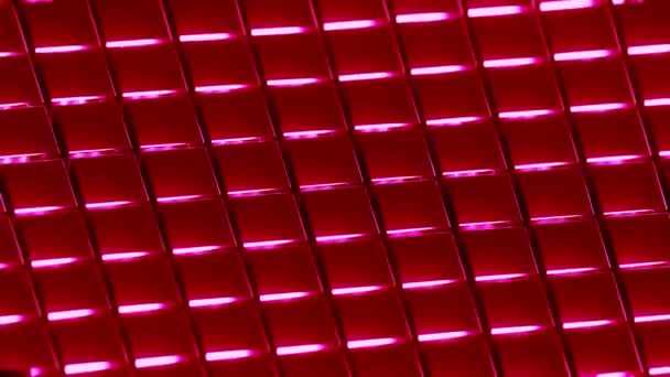 Plastikowe Czerwone Kostki Poruszają Się Synchronicznie Tło Animacji Pętlowej — Wideo stockowe